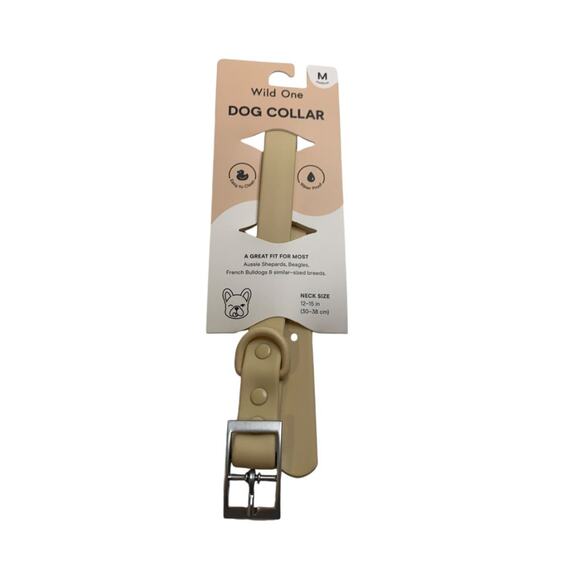 Medium Wild One Dog Collar All Weather Durable Flex-Poly Tan  12-15 inches - Picture 2 of 11